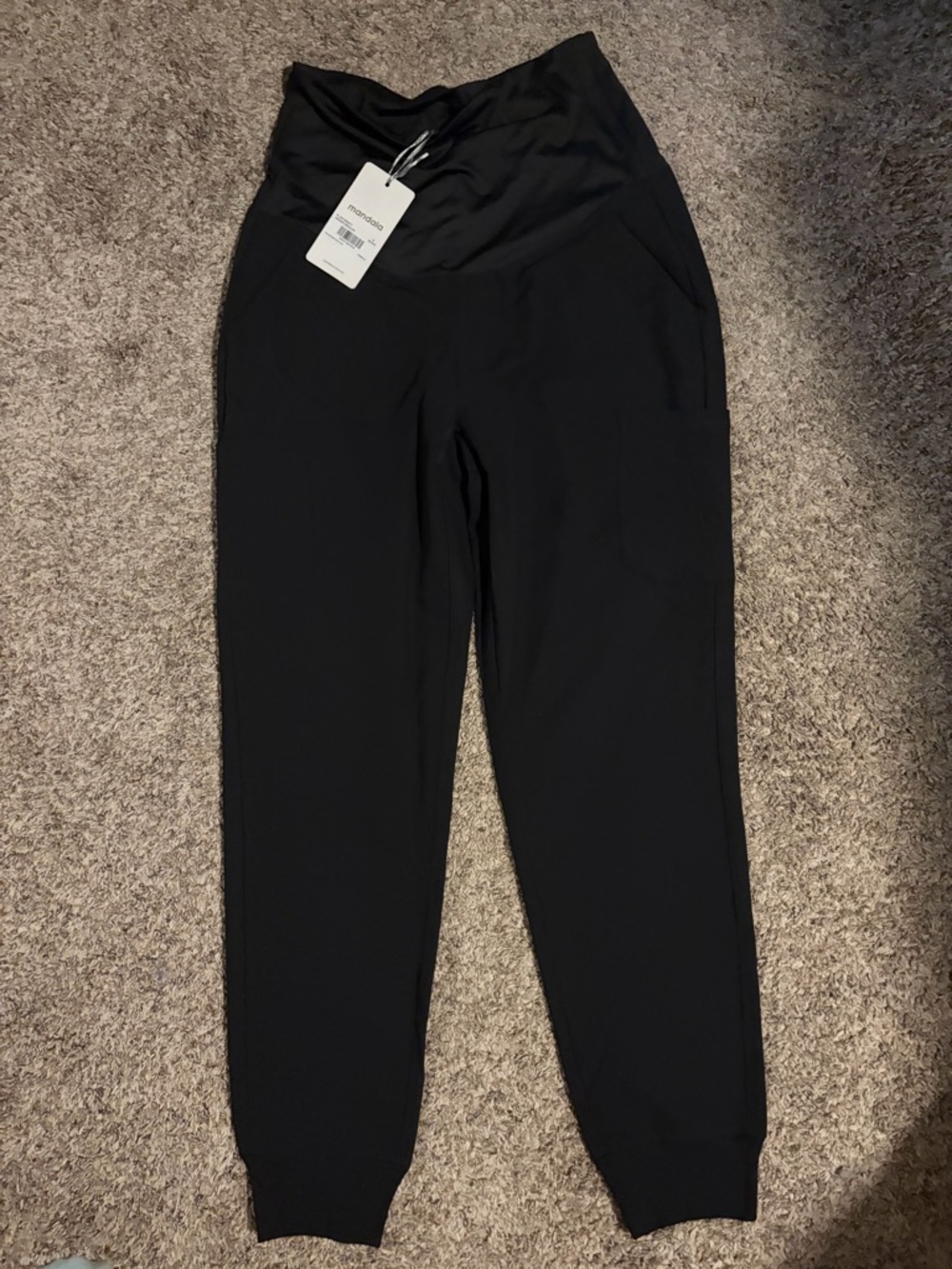 NWT Mandala Black Maternity Jogger Scrub Pants